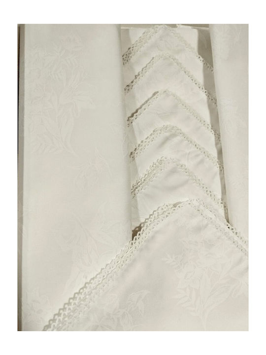 Tischdecken Set Weiß 160x220cm
