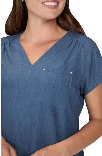 KOI USA Up And Going Female Medical Blouse Blue
