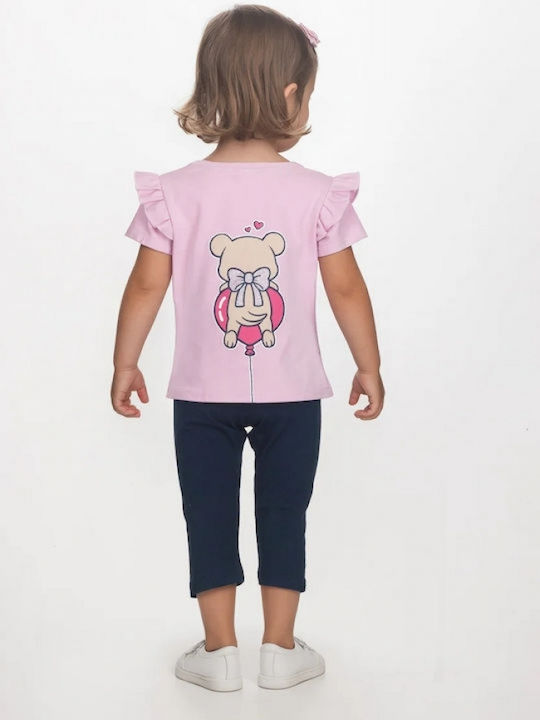 Joyce Kids Set with Leggings Summer 2 Pieces Pink/Blue