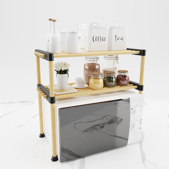 Seowood Wooden Microwave Oven Shelf 56x28x51cm Yellow
