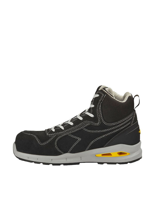 Utility Diadora A Box Mid Sicherheitstiefel Schwarz S3S mit ESD, FO, SR Zertifizierung