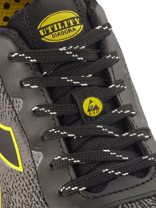 Utility Diadora Run Atom Αδιάβροχο Παπούτσι Ασφαλείας Γκρι S3S με Πιστοποίηση ESD , FO ,SR