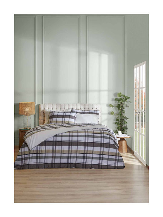 Aigaion Set Bed Sheet with 2 Pillowcases Super-Double with Rubber Hugger 160x200+35cm 3 (3 Pieces)