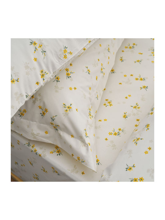 Charalambidis Textiles Ρετρό Σετ Σεντόνια Υπέρδιπλα 220x260εκ. Μπεζ (4τμχ)