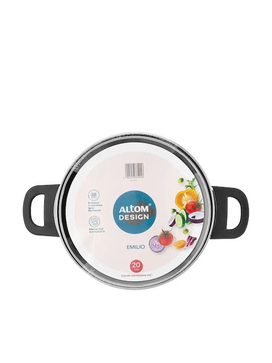 Altom Tiefer Rostfreier Stahl Kochtopf 2,5 l
