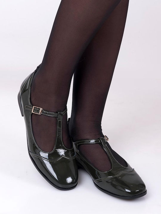 Women's Ballerina Shoes In Green Colour