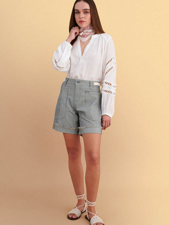 Pantaloni Scurți Denim Albaștri Pentru Femei