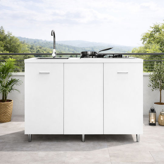 Shally Dogan Πολυκουζινάκι με Αριστερή Γούρνα 120x60x85cm Λευκό