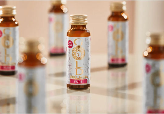 Supliment Lichid Colagen Marin Hidrolizat Pentru Piele Păr Unghii Gold Collagen Pure 25+ 10 Fiole X 50 Ml