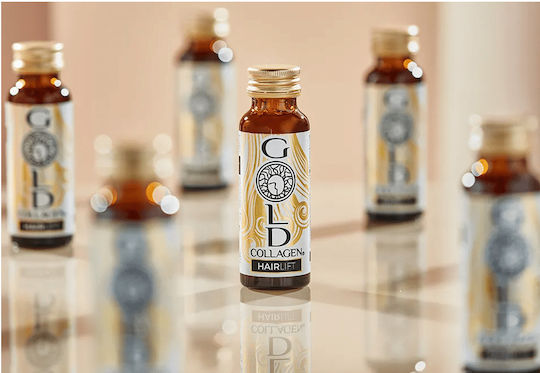 Colagen Lichid Marin Hidrolizat Cheratină Biotină Creșterea Părului Gold Collagen Hairlift 10 Fiole X 50 Ml