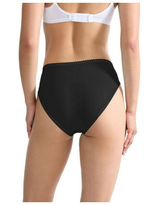 Cotton Women's Slip 3Pack With Lace Black