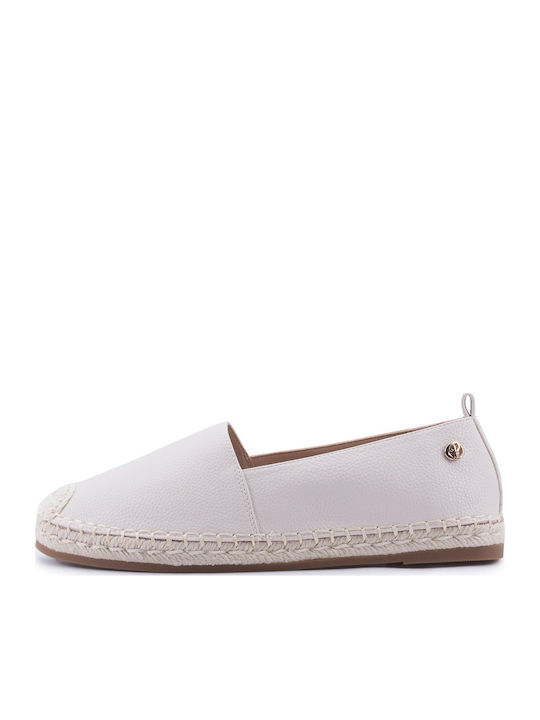 Leather Women's Espadrilles in Beige Colour