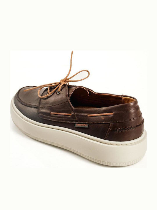 Boat Shoes Bărbătești din Piele în Culoare Maro