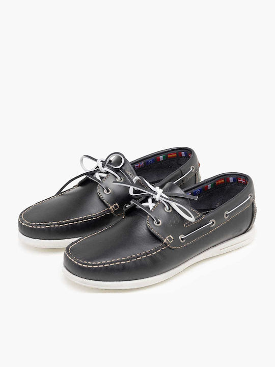 Leather Men's Boat Shoes in Blue Colour