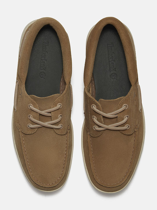 Boat Leather Men's Moccasins in Beige Colour