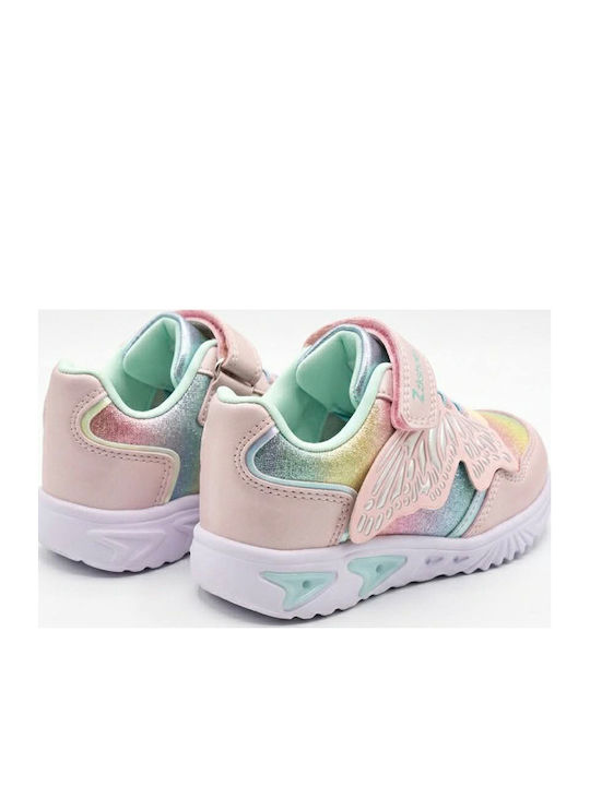 Παιδικά Sneakers Ανατομικά με Σκρατς & Φωτάκια Πολύχρωμα
