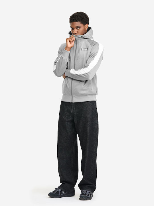 Cardigan with Hood Gray/White/Black