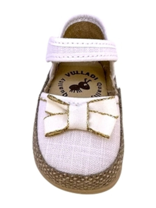 Kids Espadrilles with Hoop & Loop Closure White