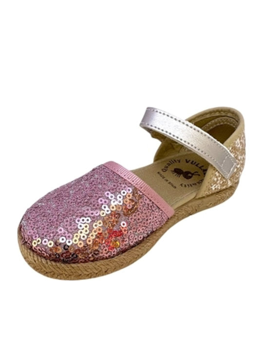 Kids Espadrilles With Hoop & Loop Closure Pink