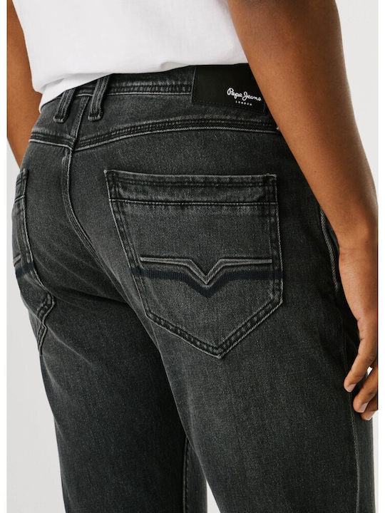 Men's Jeans Pants with Regular Tapered Fit Black