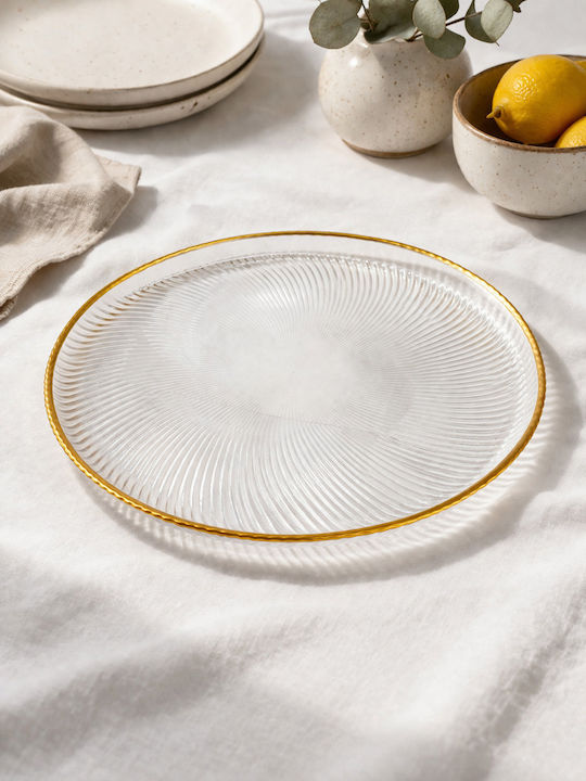 Glass Gold Serving Platter