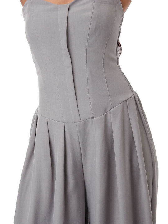 Women Strapless One-piece Jumpsuit Gray