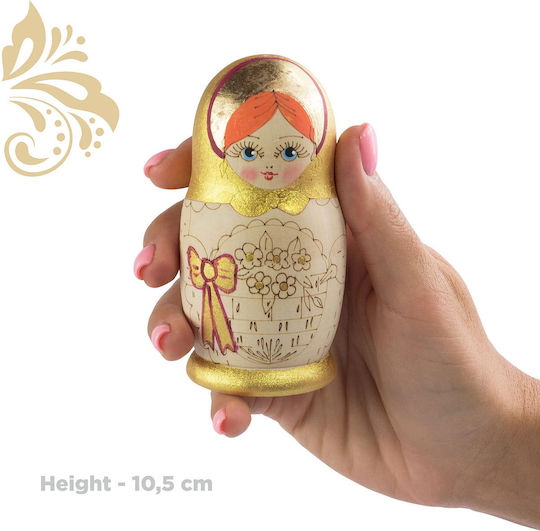 Azhna Figurină Decorativă Păpușă Din Lemn 10.5cm