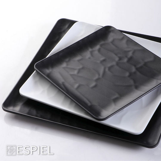 Espiel Piată Joasă Pătrată din Melamină Albă 18x18cm 6 Bucăți