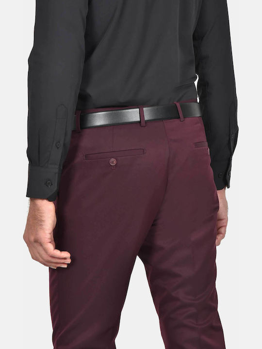 Winter Men's Suit with Slim Fit Burgundy