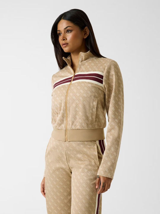 Women's Sweatshirt Cardigan Beige