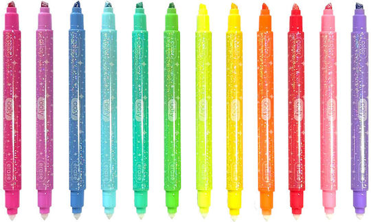 Ooly Ooly Zeichenstifte Waschbar mit Glitter Set 12 Farben