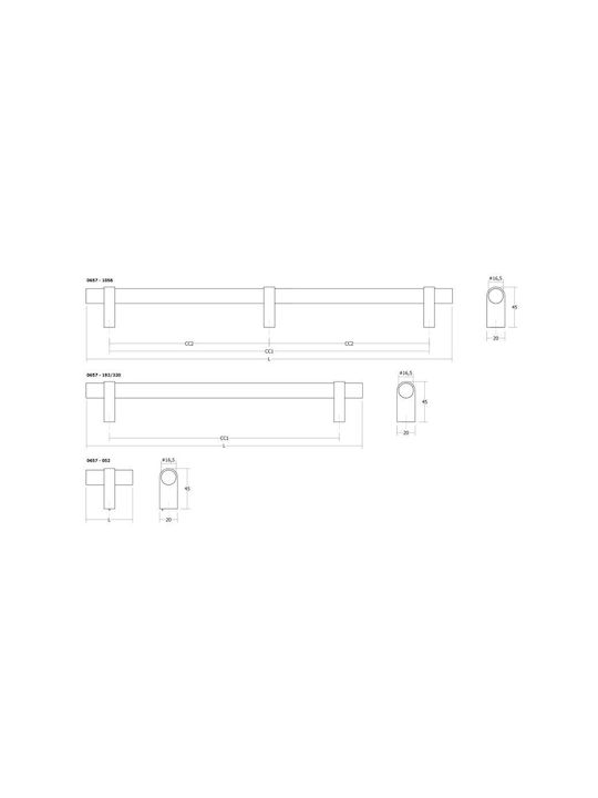 Viefe Buton Mobilier Din Metal Negru Brushed 0657052L30