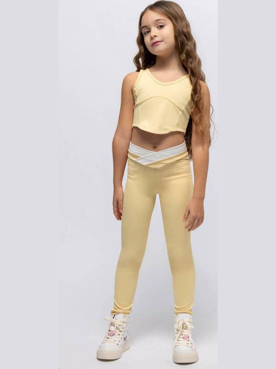 Παιδικό Crop Top Αμάνικο Κίτρινο