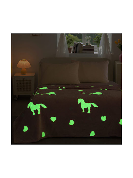 Κουβέρτα Fleece Φωσφορίζουσα Φωσφοριζέ 220x160εκ.