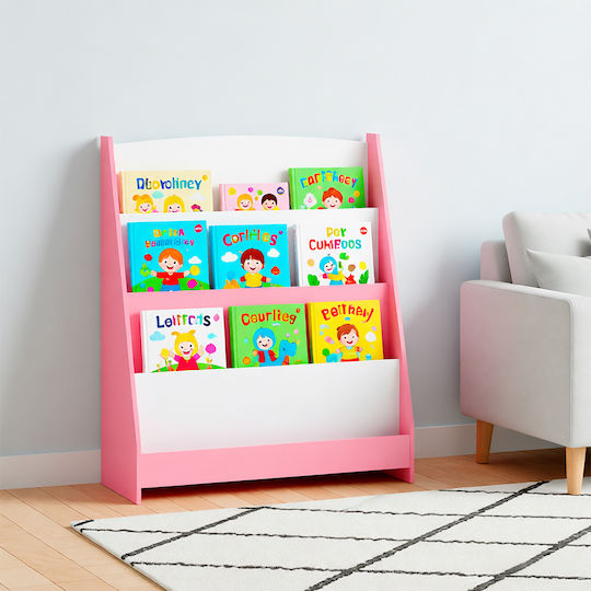 Bücherregal Boden Holz Rosa 80x30x88cm