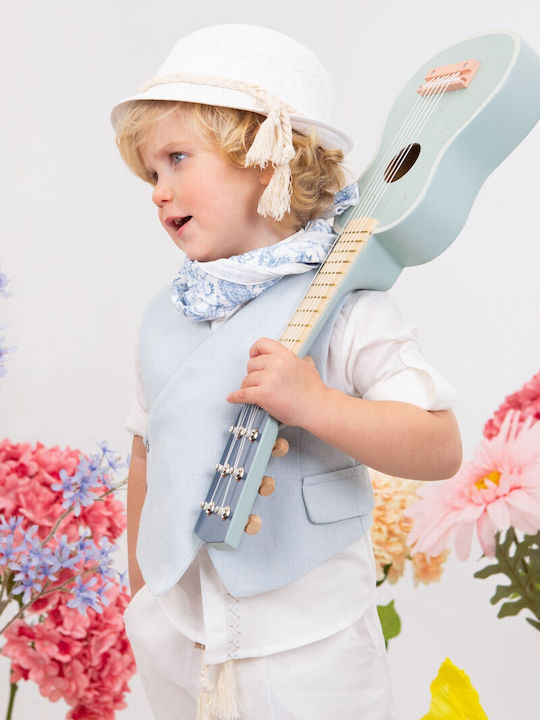 Bambolino Baptism Suit with Vest for Boys Linen Fabio1963 White