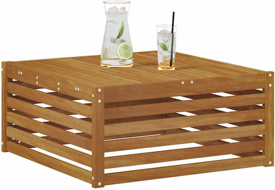 Garden Table for Small Outdoor Spaces Made of Natural Acacia 79x79x37cm