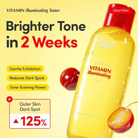 Eqqualberry Vitamin Illuminating Υγρό Τόνωσης Προσώπου με Βιταμίνη C & Νιασιναμίδη 150ml