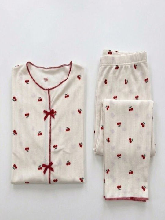 Soccus Set Pijamale Dama De Iarnă Din Bumbac Alb
