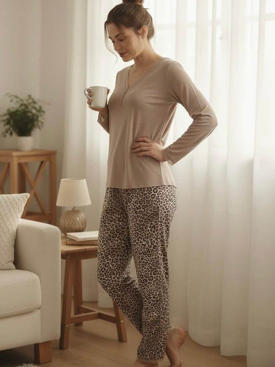 Cootaiya Winter Women's Pyjama Set Brown