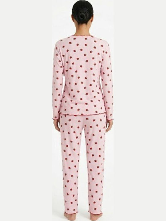 Soccus Set De Pijamale Dama De Iarnă Din Bumbac Roz