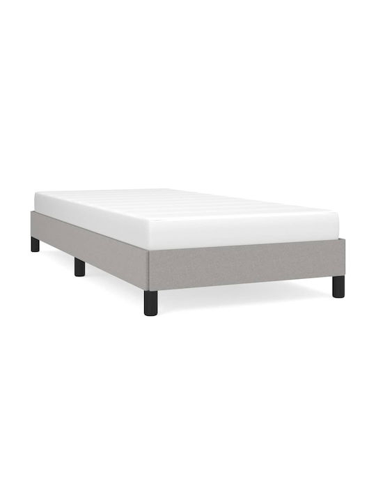 Подматрак Легло King Size Облечен с Текстил Светлосив Подходящ за Матрак 200x200см