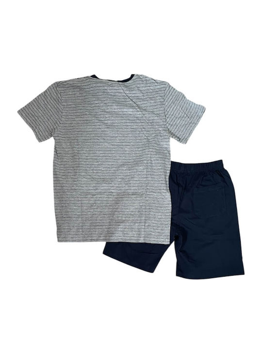 Il Granchio Sommer Herrenpyjama Grau