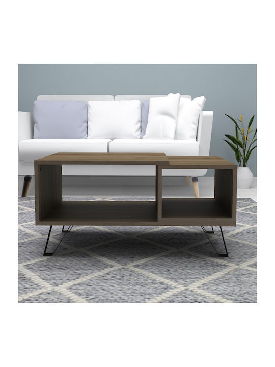 Rectangular Central Coffee Table Don Wooden Walnut W90xL55xH44cm