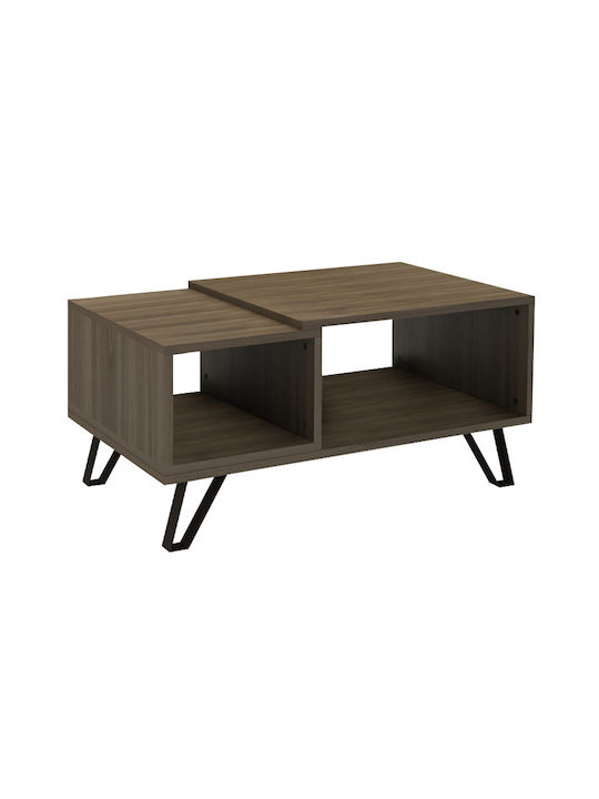 Rectangular Central Coffee Table Don Wooden Walnut W90xL55xH44cm