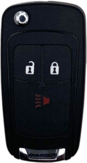 A-Lock Foldable Car Key Shell with Blade with 3 Buttons for Chevrolet