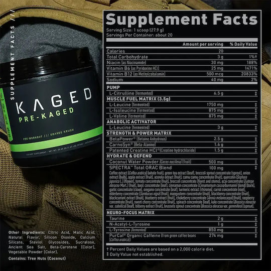 Kaged Muscle Pre-Kaged Pre Workout Supplement 574g Grape
