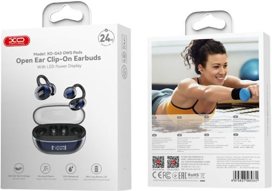XO G43 Open Ear Bluetooth Handsfree Earphones with Sweat Resistance and Charging Case Blue