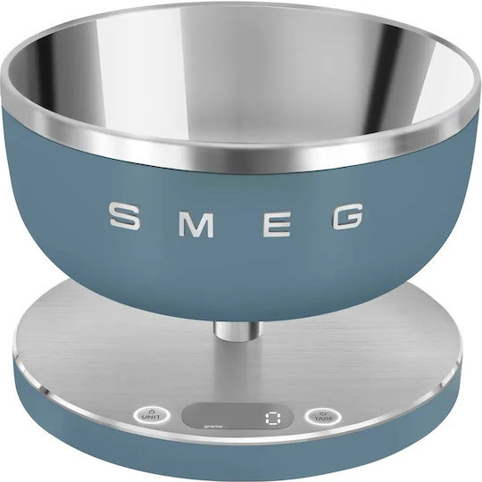 Smeg Digital Kitchen Scale with Bucket up to 5kg Blue