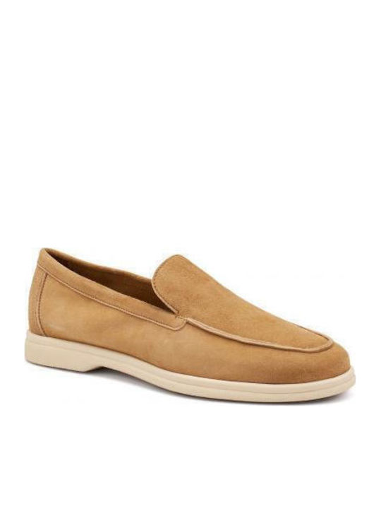 Suede Men's Loafers In Brown Color